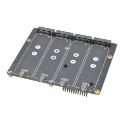 SUPTRONICS X1016 PCIe 3.0 to Quad M.2 NVMe 4 SSD Bottom Shield for Raspberry Pi 5